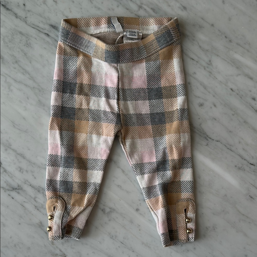 Janie and Jackie, Baby Girl Ruffle Cuff Shirt & Plaid Pant, Set, 6 -12 Month - Picture 4 of 5